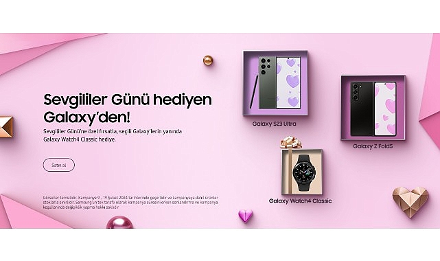 Samsung'dan Sevgililer Günü Dönemine Özel Kampanya: Galaxy Ailesinden Seçili Telefonları Alanlara, Galaxy Watch4 Classic Hediye!