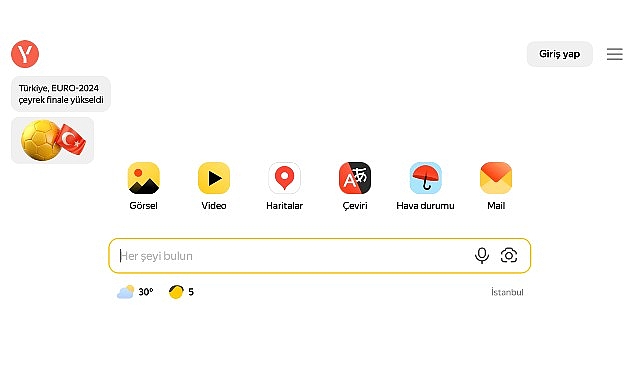 Yandex, Euro 2024'te Çeyrek Finale Kalan Türkiye'yi Tebrik Etti